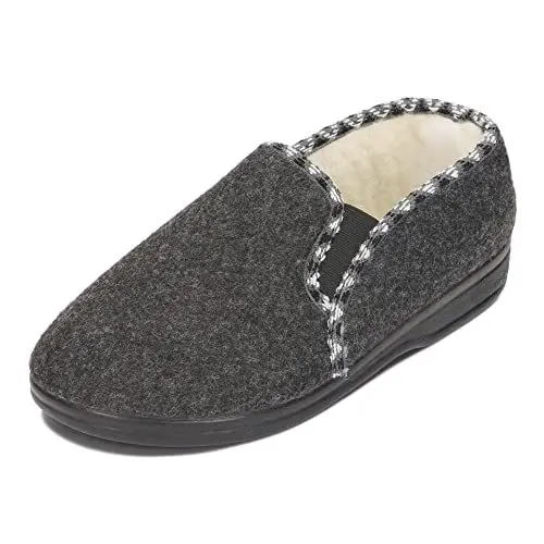 Produktbild: BAWAL Damen Herren Warme Filz Hausschuhe mit Wolle Gefüttert Sehr Warme Pantoffeln 36-46 EU (Grau/Weiß, EU Schuhgrößensystem, Erwachsene, Numerisch, M, 41)