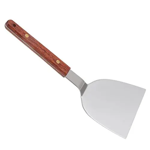 Produktbild: Edelstahlspatel, Multifunktions-Grillspatel mit Holzgriff für Steak-Fisch-Knödel-Ei (120MM)