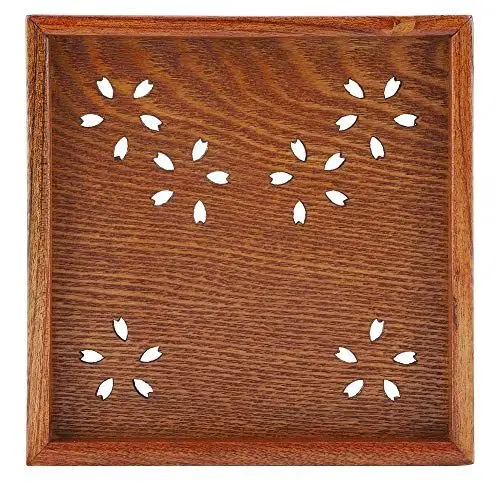 Produktbild: Baxnore Serviertablett aus Holz, Teetablett aus Holz, Tee-Serviertablett, leichter Teeteller, kompaktes Teetablett, kleines Teetablett für Heimrestaurant (18 * 18cm)