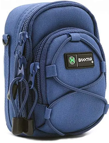 Produktbild: Baxxtar Bluestar V4 Kameratasche blau Größe (L) kompatibel mit Coolpix S9900 A900 A1000 - Lumix DC TZ202 TZ99 TZ96 TZ95 TZ91 DMC TZ101 TZ81 LX15 - PowerShot SX730 SX740
