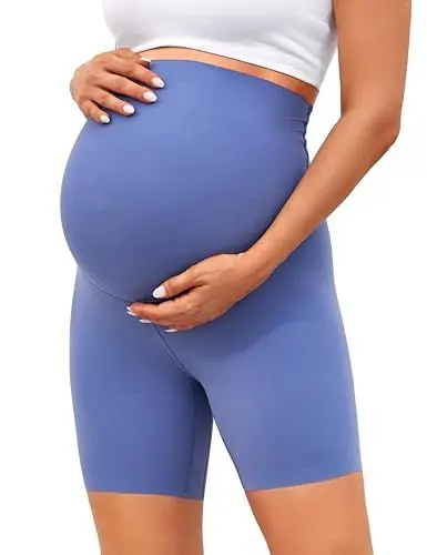 Produktbild: BAYDI Clouduxi Kurze Umstandsleggings High Waist Umstandshose Blickdichte Schwangerschaftsleggings Stretch Schwangere Hose für Sommer 6