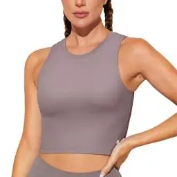 Produktbild: BAYDI Nudi Sport BH Damen ohne Buegel Bustier Abnehmbare Gepolsterte Crop-Tops Hochgeschlossenes Tanktop Yoga Fitness Soft Bra Mondfelsen