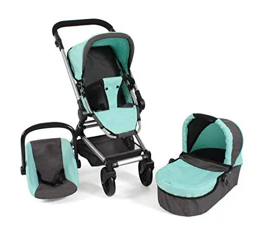 Produktbild: Bayer Chic 2000 Puppenwagen Fides, 3in1 Puppenwagen-Set bestehend aus Babywanne, Sportsitz und Autositz