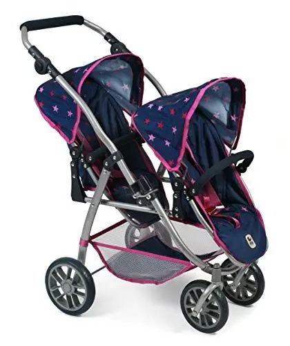 Produktbild: Bayer Chic 2000 689 72 Puppenwagen Tandem-Buggy Vario, Stars Navy, 71 x 47 x 79 cm