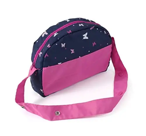 Produktbild: Bayer Chic 2000 - Wickeltasche für Puppen, Puppenwickeltasche, Puppenzubehör, Puppentasche, Butterfly, Navy-pink, 853-33