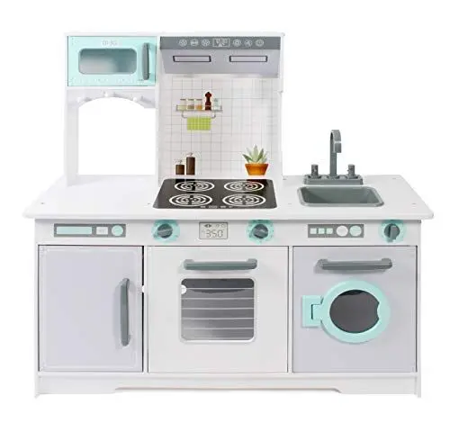 Produktbild: Bayer Chic 2000 - Kinderküche, extra große Spielküche für Kinder ab 3 Jahren, weiß, grau, Mint, 96 x 37,5 x 96,5 cm