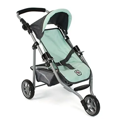 Produktbild: Bayer Chic 2000 - Puppenbuggy Lola, Jogging-Buggy, Puppenjogger, Puppenwagen, Melange anthrazit, Mint, 612-67, 70 x 33 x 62 cm
