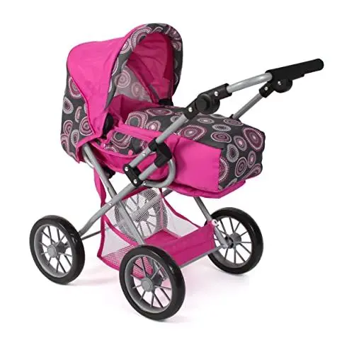 Produktbild: Bayer Chic 2000 - Puppenwagen Leni, 2in1 Kombipuppenwagen mit herausnehmbarer Tragetasche, Hot pink Pearls, 560-87