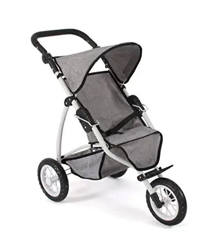 Produktbild: Bayer Chic 2000 - Puppenwagen Leon, Jogging Buggy, Puppenjogger für Kinder von 4 bis 8 Jahren, Jeans grau
