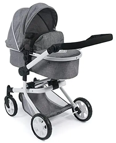 Produktbild: Bayer Chic 2000 - Puppenwagen Mika, 2in1 Kombipuppenwagen für Kinder von 4 bis 8 Jahren, Jeans grau