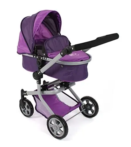 Produktbild: Bayer Chic 2000 - Puppenwagen Mika, 2in1 Kombipuppenwagen für Kinder von 4 bis 8 Jahren, Pflaume, lila, 595-25, 73 x 41 x 82 cm