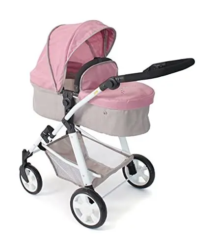 Produktbild: Bayer Chic 2000 - Puppenwagen Nele, 2in1 Kombipuppenwagen für Kinder von 4 bis 8 Jahren, Bärchen, rosa, 50 cm