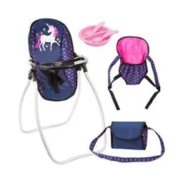 Produktbild: Bayer Design 63654AB Puppenzubehör, Puppenhochstuhl wandelbar, Puppentrage, Puppenwiege, Tasche, Accessoires