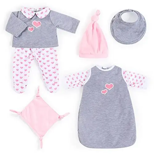 Produktbild: Bayer Design 84619AH Puppenkleidung, Puppenoutfit 40-46 cm, Puppenschlafsack, mehrteilige Puppenanziehsachen, Puppenzubehör