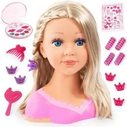 Produktbild: Bayer Design B2890088 90088AA Charlene Super Model Styling Head, Schminkkopf, Frisierkopf inklusiv Kosmetik und Zubehör, Blond
