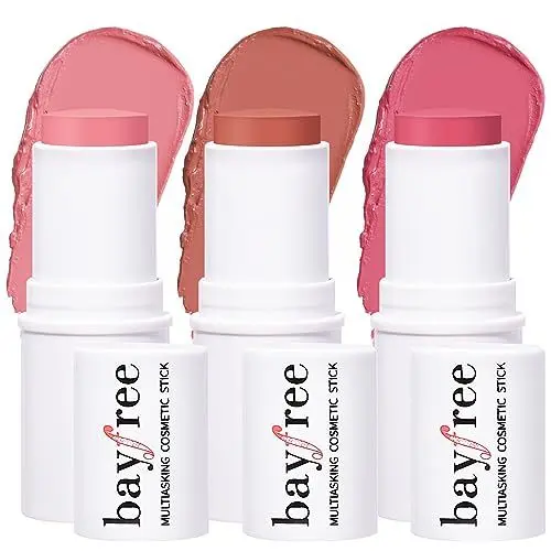 Produktbild: bayfree Cream Blush Stick 3PCS Multi Rouge Stick für Wangen Lippen Augen Wasserdicht Natürliche Vegan für Alle Hauttöne