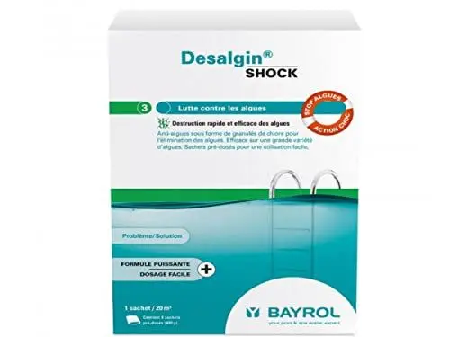 Produktbild: BAYROL Desalgin Shock 1,6 kg - Algenvernichter - Extra Starke Formel - Einfache Anwendung und schnelle Wirkung - wirksam gegen die häufigsten Algenarten, Weiss
