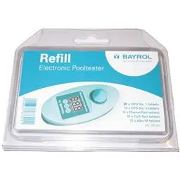 Produktbild: BAYROL Nachfüllpackung für elektronischen Pooltester - Enthält 20x DPD1 20x Phenol Red 10x CyA-Test 10x Alka-M Reagenztabletten BAYROL Nachfüllpack Elektronischer Pooltester
