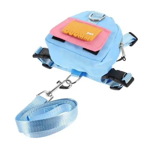 Produktbild: BAZEITFLOW Hunde Rucksack mit Verstellbaren Trägern Tragbarer Pet Backpack für Ausflüge und Training für Mit Snacks und Spielzeugfach Blau S