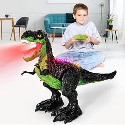 Produktbild: BAZOVE Ferngesteuert Dinosaurier Spielzeug, 2.4Ghz Elektronik T-Rex Dinosaurier Spielzeug mit 360° Drehstunt, Sprühfunktion, Brüllen und LED-Licht, Geschenk für Jungen Mädchen Kinder ab 3+