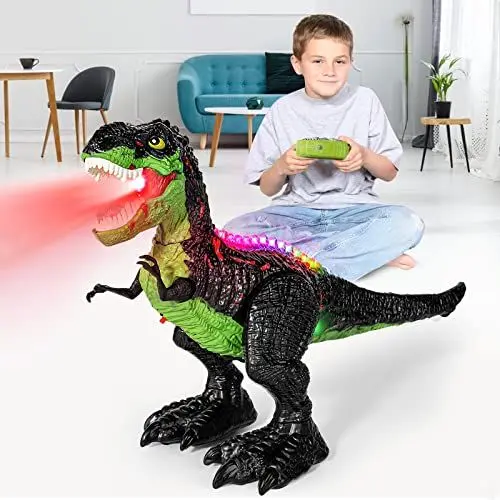 Produktbild: BAZOVE Ferngesteuert Dinosaurier Spielzeug, 2.4Ghz Elektronik T-Rex Dinosaurier Spielzeug mit 360° Drehstunt, Sprühfunktion, Brüllen und LED-Licht, Geschenk für Jungen Mädchen Kinder ab 3+