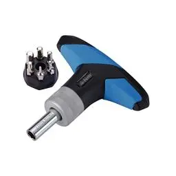 Produktbild: BBB Cycling Fahrrad Drehmomentschlüssel 4Nm Werkzeug mit Inklusive Inbusschlüssel 2, 3, 4, 5, 6 und T25 Torx Torque Key Bike Tool TorqueFix BTL-119, Schwarz/Blau