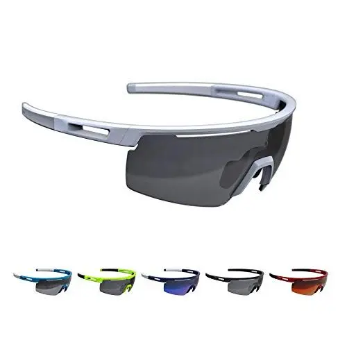 Produktbild: BBB Cycling Fahrradbrille Avenger | Herren und Damen Sportbrille Sonnenbrille Radsport | mit Wechselgläsern | Polycarbonat | MTB Rennrad Urban | Matt Weiß | BSG-57