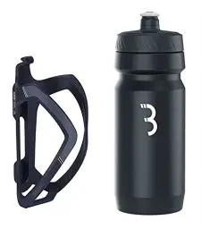 Produktbild: BBB Fahrrad Wasserflasche und Halter Kombination Universal Fahrrad Flaschenhalter für Rennrad und MTB Lightweight FlexCage und CompTank BBC-36C Schwarz/Weiß