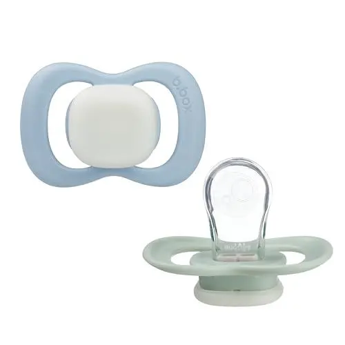 Produktbild: b.box Baby Schnuller Gr 2 (2er Pack) |Leuchtend | Silikon Sauger & Schild, Symmetrisches Design | Bleibt Sauber | BPA-Frei | Baby Schnuller ab Monate