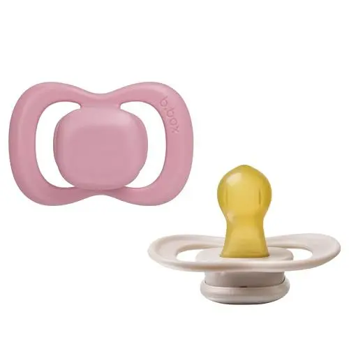 Produktbild: b.box Baby Schnuller Größe 1 (2er Pack) | Naturkautschuklatex | Runder Sauger | Bleibt Sauber | Baby Schnuller 0-6 Monate