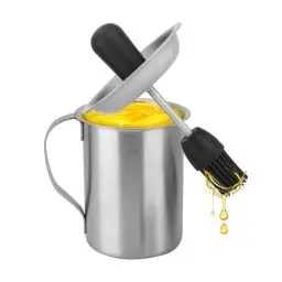 Produktbild: BBQ Baster Pinsel und Sauce Bratentopf Set, ONEVER Edelstahl 304 Brattopf mit Pinsel, BBQ Backpinsel für Grill - Fleischpinsel zum Backen, BBQ Sauce Topf, Fleischspritze Set, FBA-178ZW-4461316-youhu