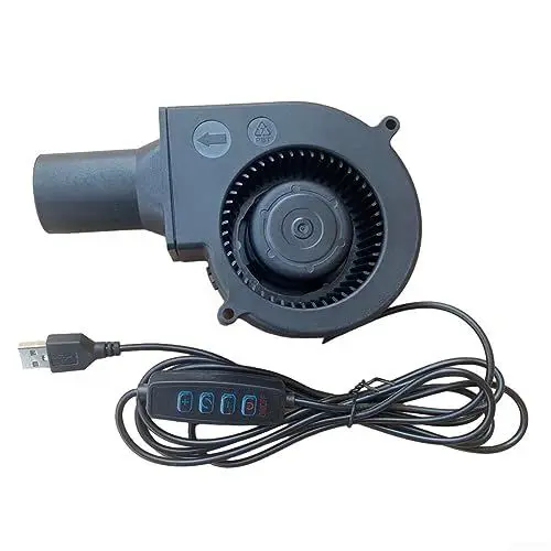 Produktbild: BBQ Gebläse Ventilator, USB 5V Gebläse Ventilator für Grill Kochen BBQ Gebläse Camping Kochen Holzofen Holzkohle Starter mit Drehzahlregler