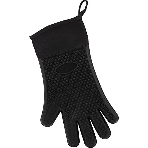 Produktbild: BBQ Grillhandschuh, Silikon, 34 cm, lang, Schwarz