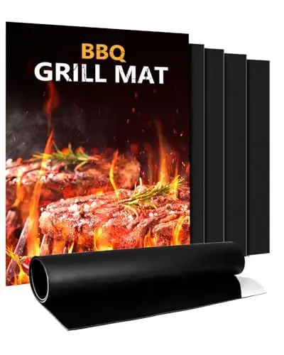 Produktbild: BBQ Grillmatte für Gasgrill | 5er Set Grillmatten Teflon Grillplatte,Antihaft Grill Matte Backmatte (40 * 32CM), Wiederverwendbar Grill Matten für Gasgrill, Verbesserter Backpapier PFOA-Fre