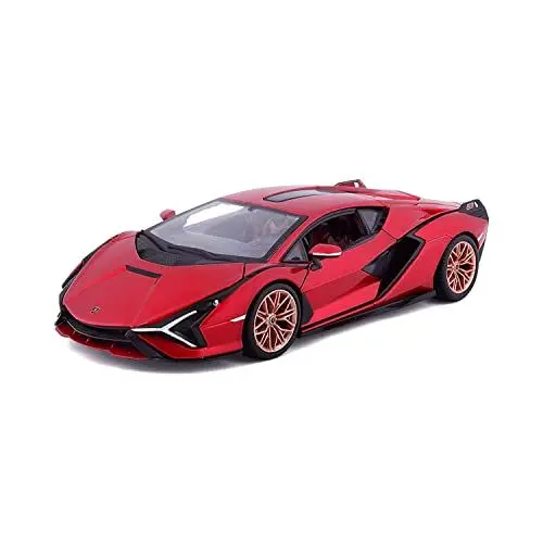Produktbild: Bburago Lamborghini Sian FKP 37: Modellauto im Maßstab 1:24, Türen und Kofferraum beweglich, 20 cm, rot (18-21099R)