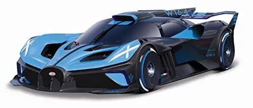 Produktbild: Bburago Bugatti Bolide: Modellauto im Maßstab 1:18, Türen beweglich, blau-schwarz (18-11047B)