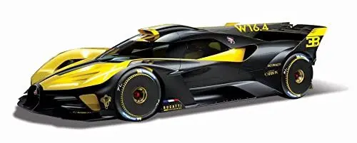 Produktbild: Bburago Bugatti Bolide: Modellauto im Maßstab 1:18, Türen beweglich, gelb-schwarz (18-11047Y)