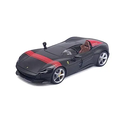 Produktbild: Bburago Ferrari Monza SP1: Modellauto im Maßstab 1:24, Ferrari Race & Play Serie, Tür beweglich, schwarz-rot (18-26027BK)