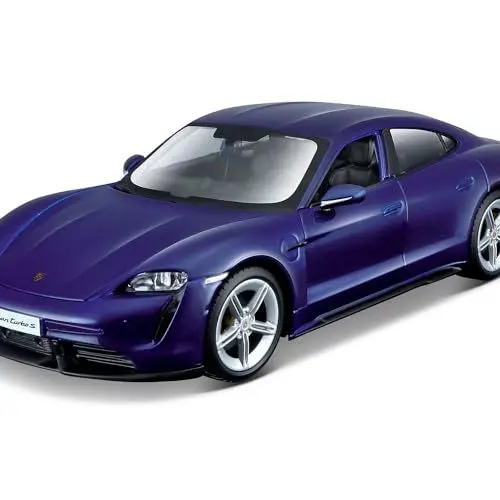 Produktbild: Bburago Porsche Taycan: Modellauto im Maßstab 1:24, Türen beweglich, 20 cm, weiß (18-21098)