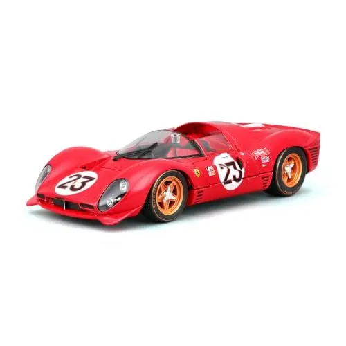 Produktbild: Bburago Ferrari 330 P4 Daytona (1967): Modellauto im Maßstab 1:24, Oldtimer, Türen beweglich, rot (18-26310)