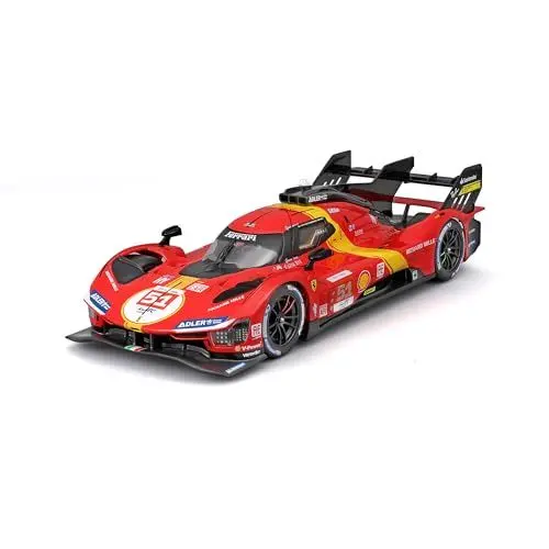 Produktbild: Bburago Ferrari 499P Lemans (2023): Modellauto im Maßstab 1:24, Le-Mans-Sieger 2023, Türen beweglich, rot (18-26309)
