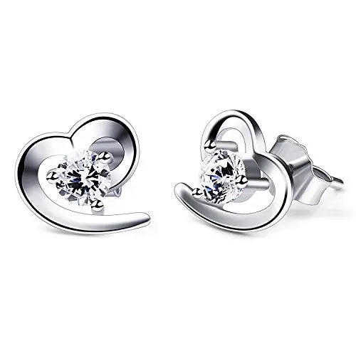 Produktbild: B.Catcher Herz Ohrringe Damen 925 Sterling Silber Ohrschmuck Ohrstecker Schmuck Geschenk für Damen