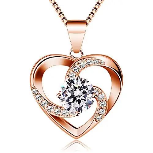 Produktbild: B.Catcher Halskette Damen, Silber 925 Herzkette, Herz änhänger Silber Kette Damen, Muttertag Geburtstag Valentinstag Weihnachten Schmuck Geschenke Frauen Ehefrau, Mutter, Freundin, Tochter, 45 cm (02)