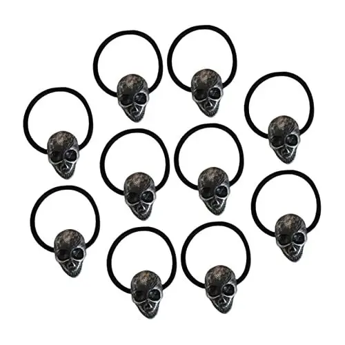 Produktbild: BCOATH 10Stücke Haargummis Elastische Pferdeschwanzhalter für Frauen und Mädchen Gothic Haaraccessoire für Partys und Halloween Haarschmuck im Punk Stil