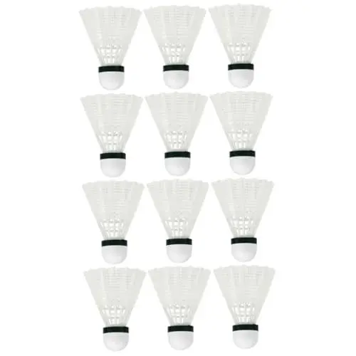 Produktbild: BCOATH 2 Sätze Robuste Badminton-federbälle Weiße Nylon-Kunststoff-pfirsichbälle Für Spiele Federbälle Für Den Schulsport 6 Stück * 2