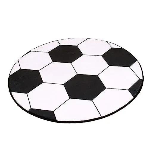 Produktbild: BCOATH 1stück Runder Rutschfester Teppich Fußballform Für Computerstuhl Waschbare Matte Für Und Schlafzimmer Durchmesser Schützt Boden Vor Kratzern