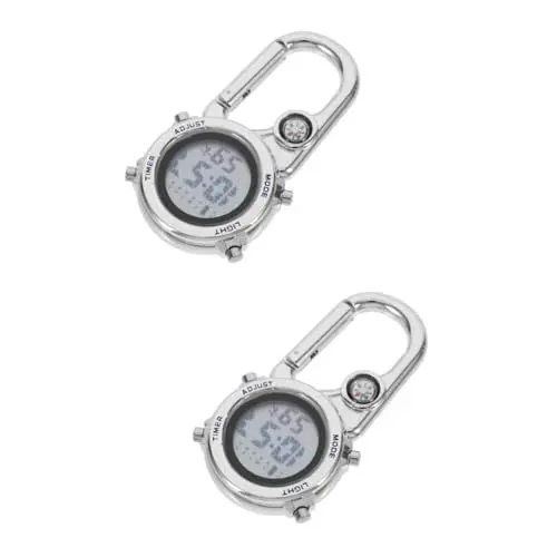 Produktbild: BCOATH 2stücke Digital Clip Outdoor Sportuhr Multifunktionale Carabiner-Uhr Mit Kompass Für Bergsteigen Und Abenteuer Und Stoßfest Für Freizeit Und Sport