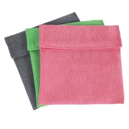 Produktbild: BCOATH 2 Sätze 3 Stück Leicht Zu Tragende Snackbeutel Aufbewahrungsbeutel Wiederverwendbare Stoff Snackbeutel Wiederverwendbare Sandwich Beutel Wasserdichte Make Up Tasche