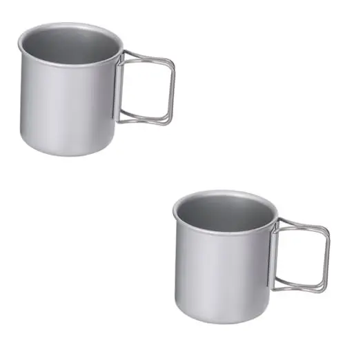 Produktbild: BCOATH 2st Outdoor Faltbarer Wasserbecher Campingbecher Im Freien Reisebecher Bequemer Wasserbecher Outdoor-camping-becher Tee Im Freien Tragbarer Wasserbecher Tasse Edelstahl Silver