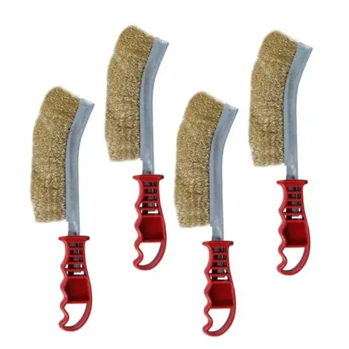 Produktbild: BCOATH 4 Stück Drahtbürste Grillbürste Sandbürste Grillbürste und Schaber grill bürste grill pinsel Reinigungsbürste grillrost Verschleißfester Grillreiniger Multifunktionale Grillbürste